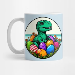 Easter Velociraptor Among Some Eggs Mug